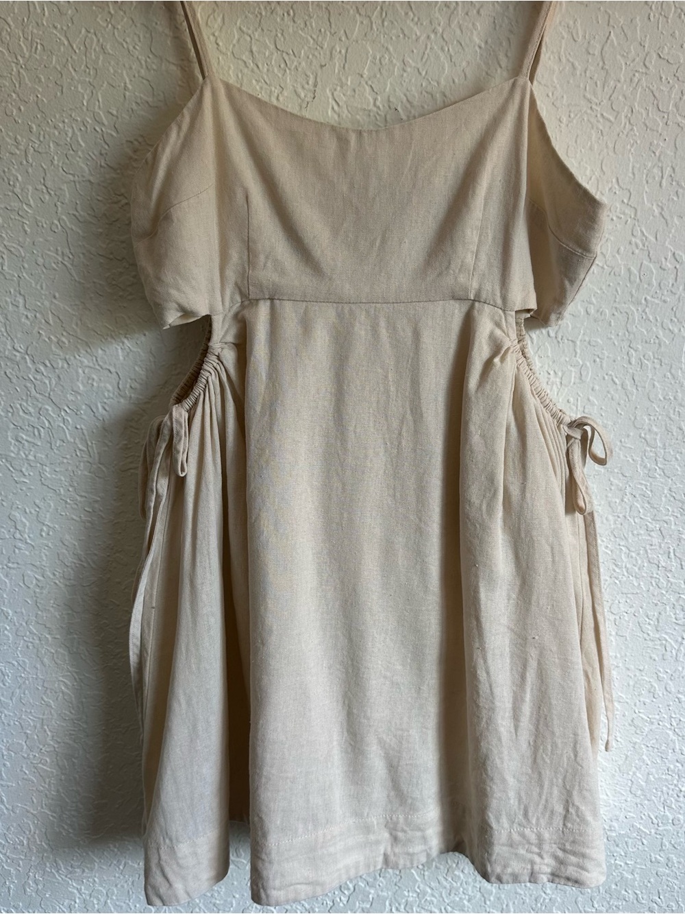 1. State Beige Tie-Side Mini Dress